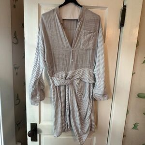 Blue and white striped PHARAOH dress